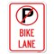 Signmission No Parking Symbol Bike Lane Heavy-Gauge Aluminum Rust Proof Parking Sign, 18" x 24", A-1824-23817 A-1824-23817 - alternate 1